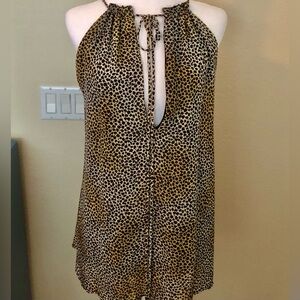 For Love & Lemons Leopard Print High Low Mini Dress
